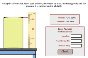Pressure From Column Problem