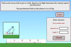 Finding Velocity in a Ground to Ground Soccer Kick Problem