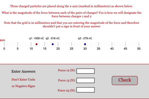 Force Electric Three Charges