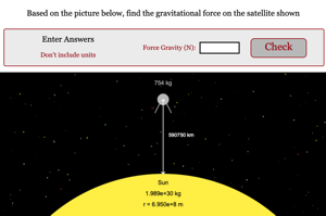 Gravitational Force on Satellite