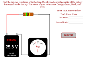 Internal Resistance from Circuit Problem