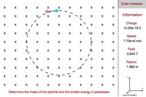Mass and KE of Particle in a Magnetic Field