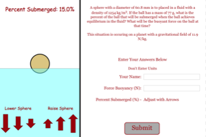 Percent Submerged Challenge Problem