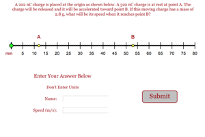 Speed of Charge from Repulsion Problem